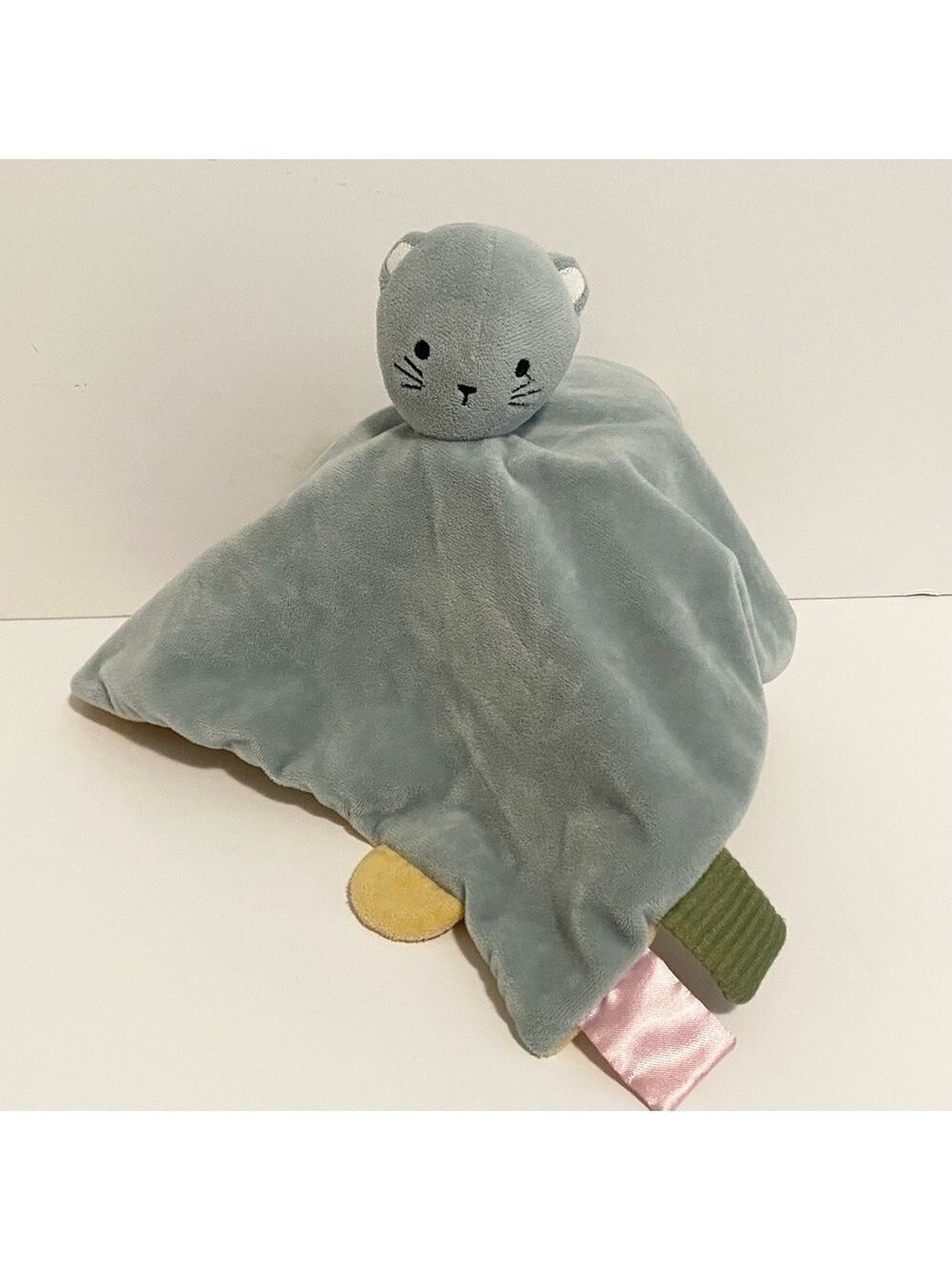 IKEA GULDVÄVARE Cat Lovey Snuggle Blanket Soft Toy Blue Yellow 605.736.61 Baby